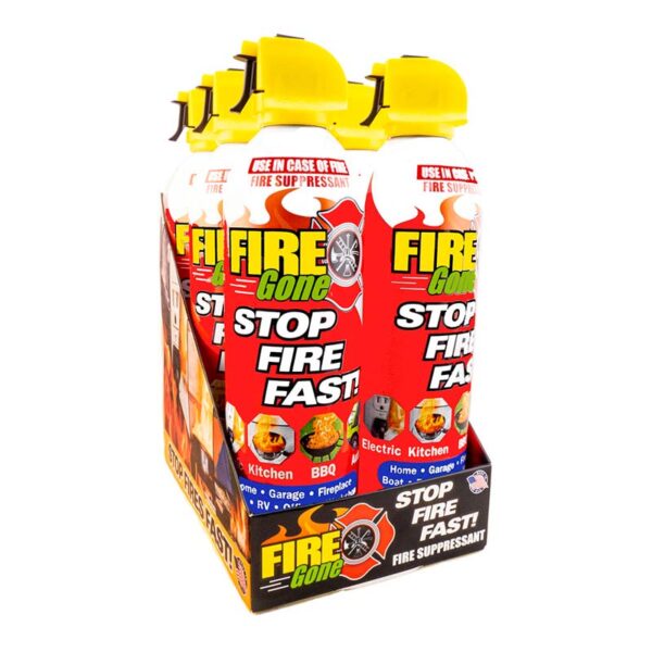 Fire Gone Fire Suppressant 6 Can Display