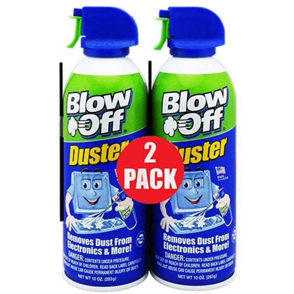 Blow Off Duster 2 pack removes dust from electronics and more