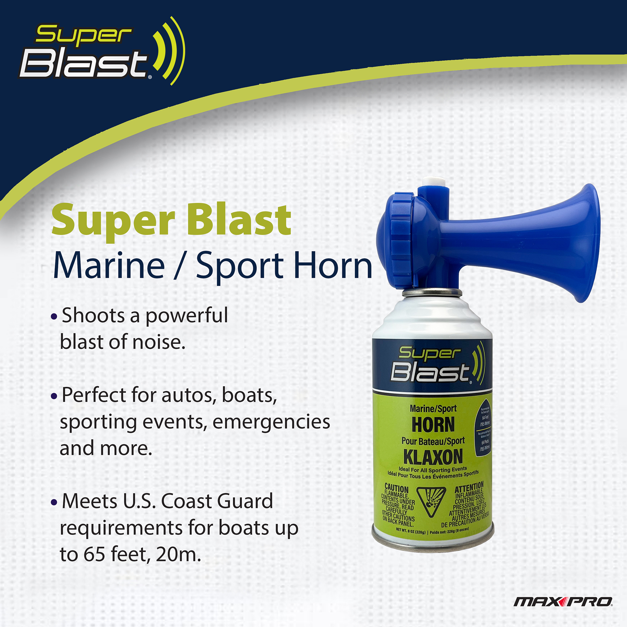 thumbnail image 2 of SeaSense Marine Sport Signal Air Horn – 3.5oz, Heard From 1 Mile, New Sealed 2 of 3