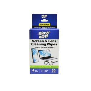 <center>Blow Off® <br> Screen & Lens Wipes </center>
