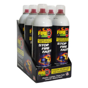 <center>Fire Gone® <br>6 Can Display Lithium-Ion Fire Suppressant</center>